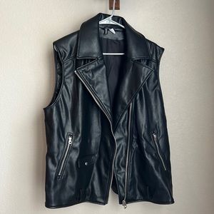 H&M Faux Leather Biker Vest